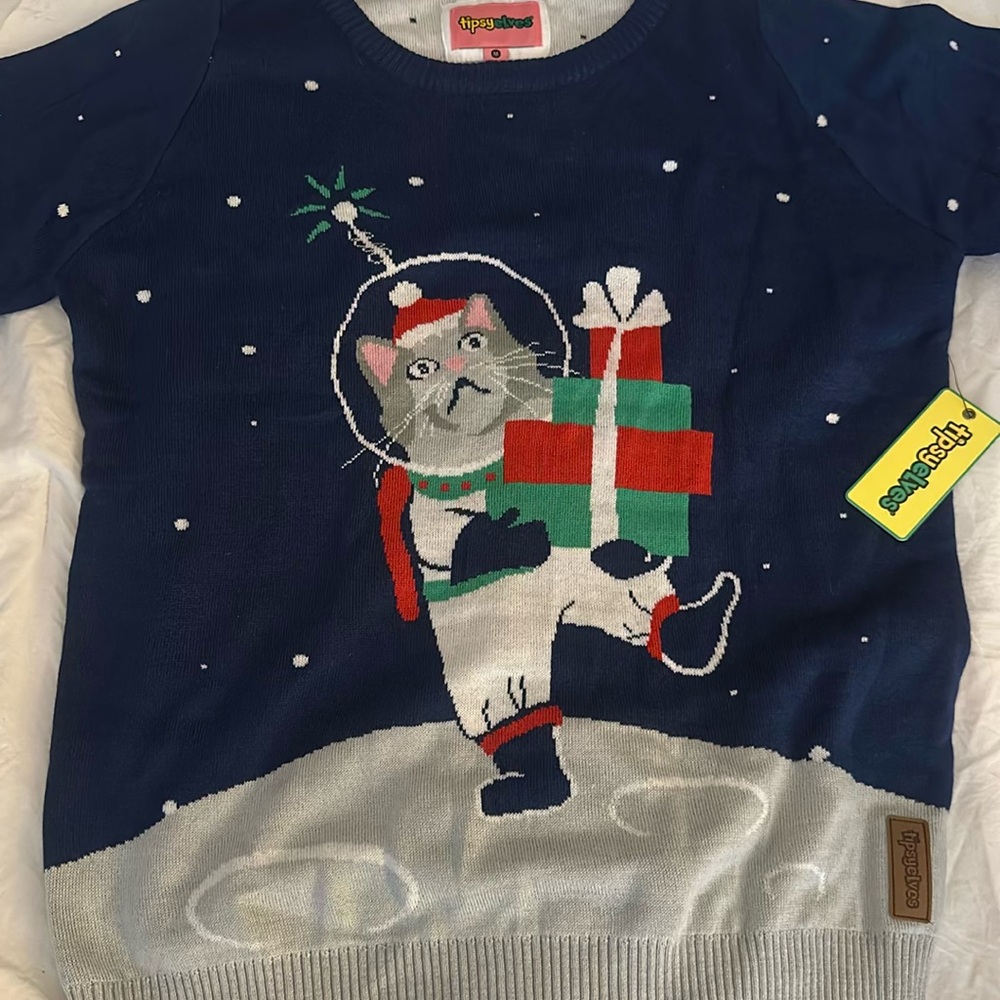 Blue and Gray Holiday Pattern Sweater